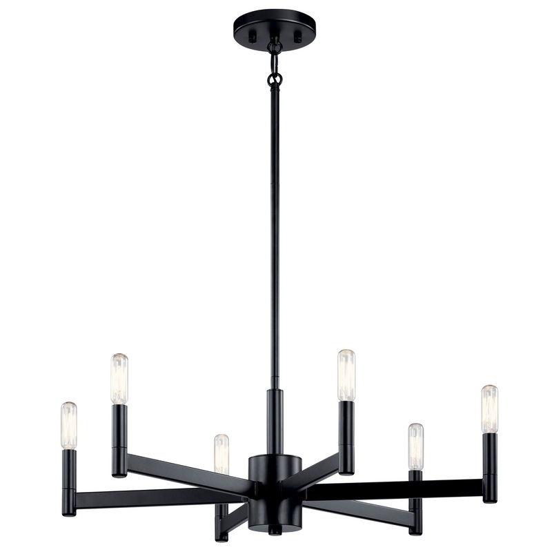 Kichler 43859BK Erzo Six Light Chandelier, Black