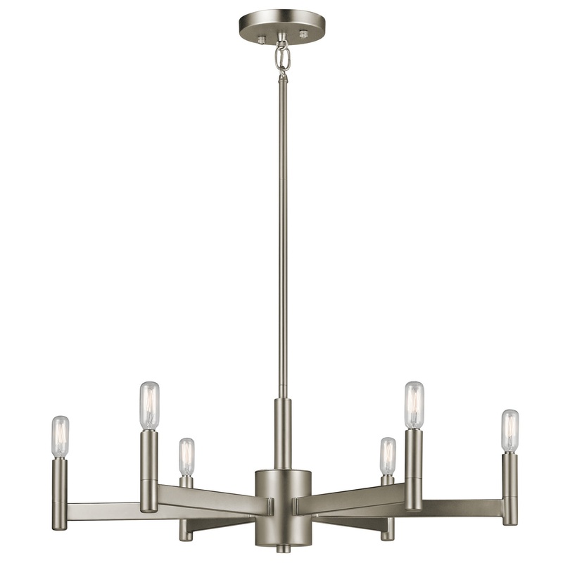Kichler 43859SN Erzo Six Light Chandelier, Satin Nickel
