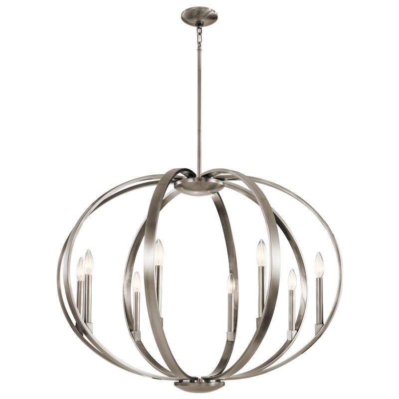 Kichler 43872CLP Elata Eight Light Pendant, Classic Pewter