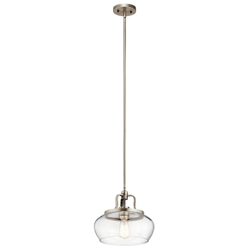 Kichler 43903AP Davenport One Light Pendant/Semi Flush Mount, Antique Pewter (Discontinued)