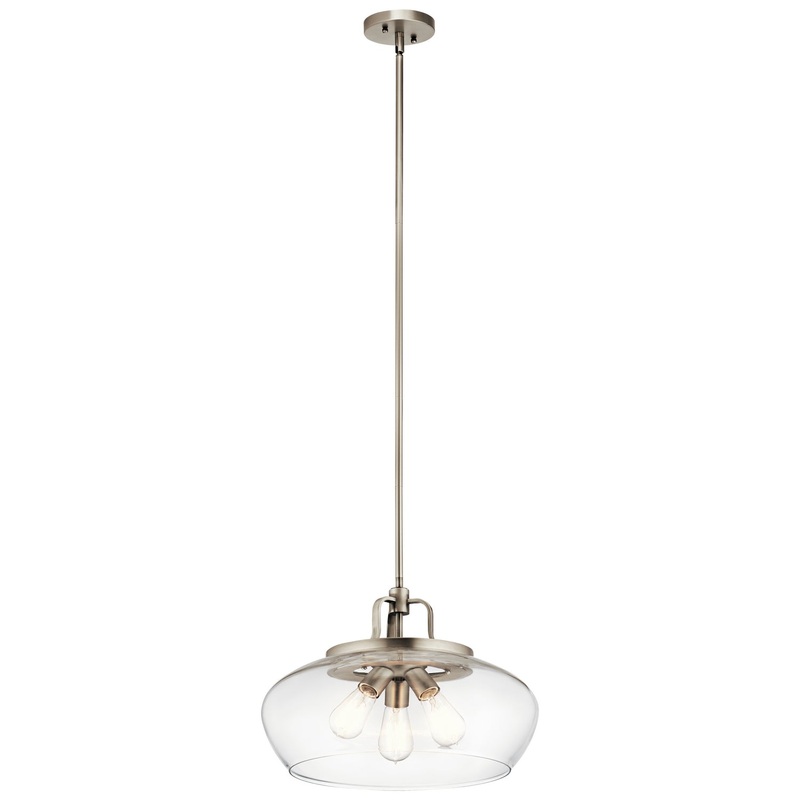 Kichler 43904AP Davenport Three Light Pendant/Semi Flush Mount, Antique Pewter (Discontinued)