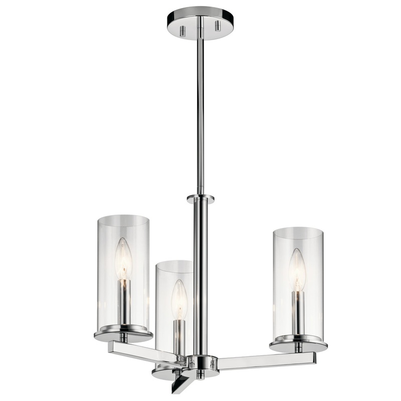 Kichler 43997CH Crosby Three Light Chandelier/Semi Flush Mount, Chrome