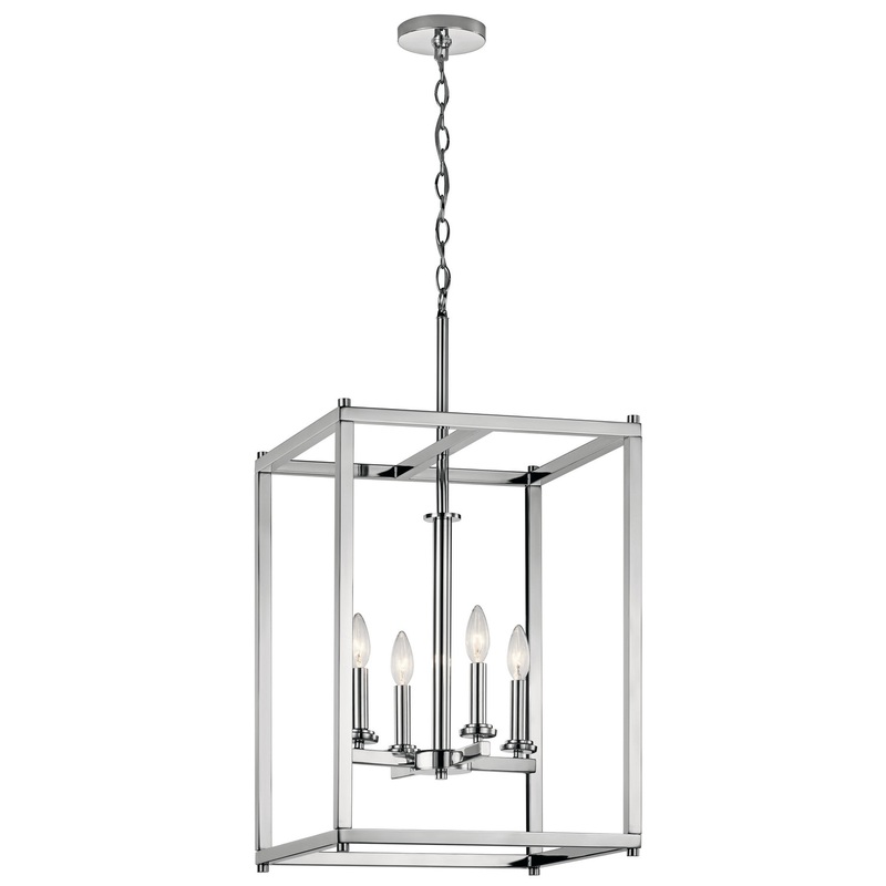 Kichler 43998CH Crosby Four Light Foyer Pendant, Chrome