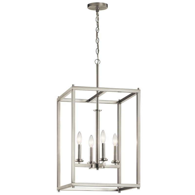Kichler 43998NI Crosby Four Light Foyer Pendant, Brushed Nickel