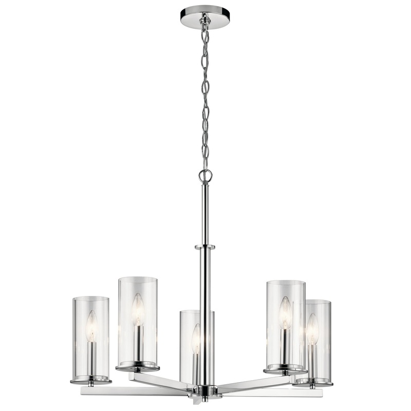 Kichler 43999CH Crosby Five Light Chandelier, Chrome