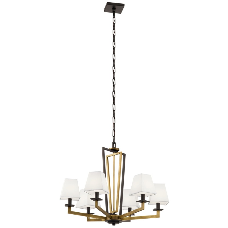 Kichler 44022NBR Dancar Six Light Chandelier, Natural Brass (Discontinued)