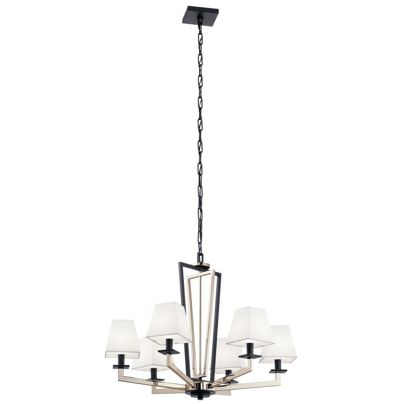 Kichler 44022PN Dancar Six Light Chandelier, Polished Nickel (Discontinued)