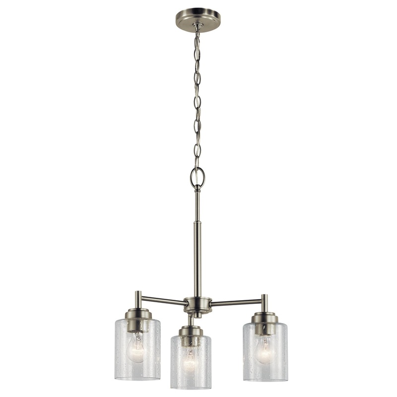 Kichler 44029NI Winslow Three Light Mini Chandelier, Brushed Nickel