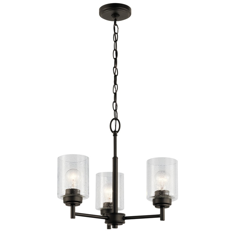 Kichler 44029OZ Winslow Three Light Mini Chandelier, Olde Bronze