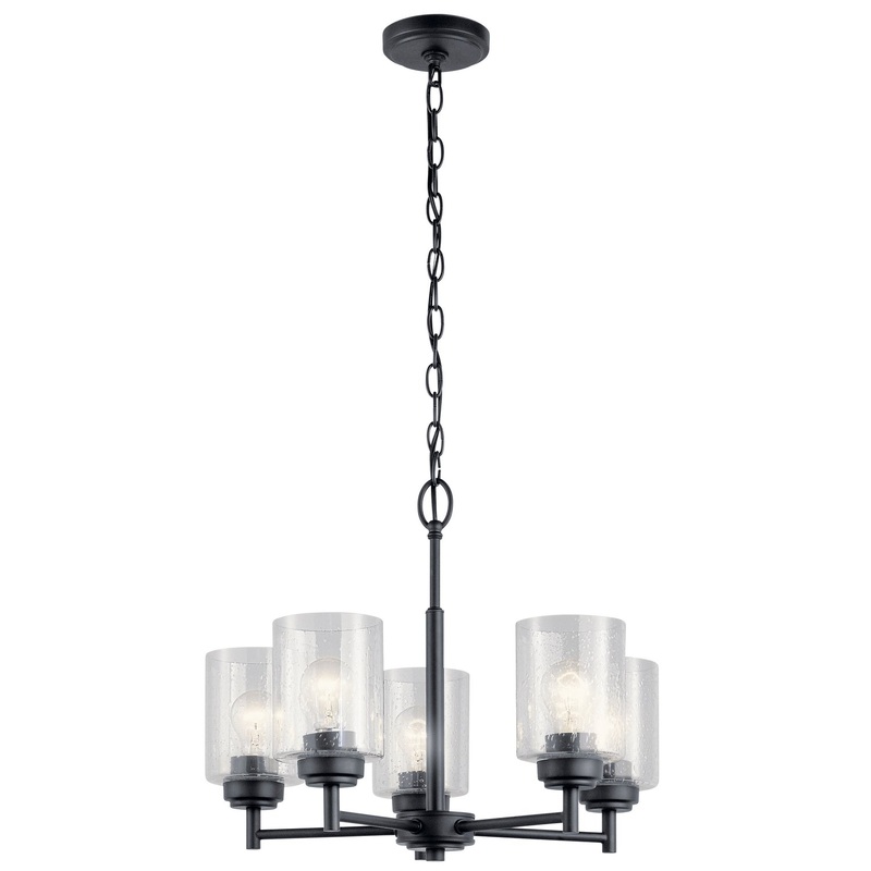 Kichler 44030BK Winslow Five Light Chandelier, Black