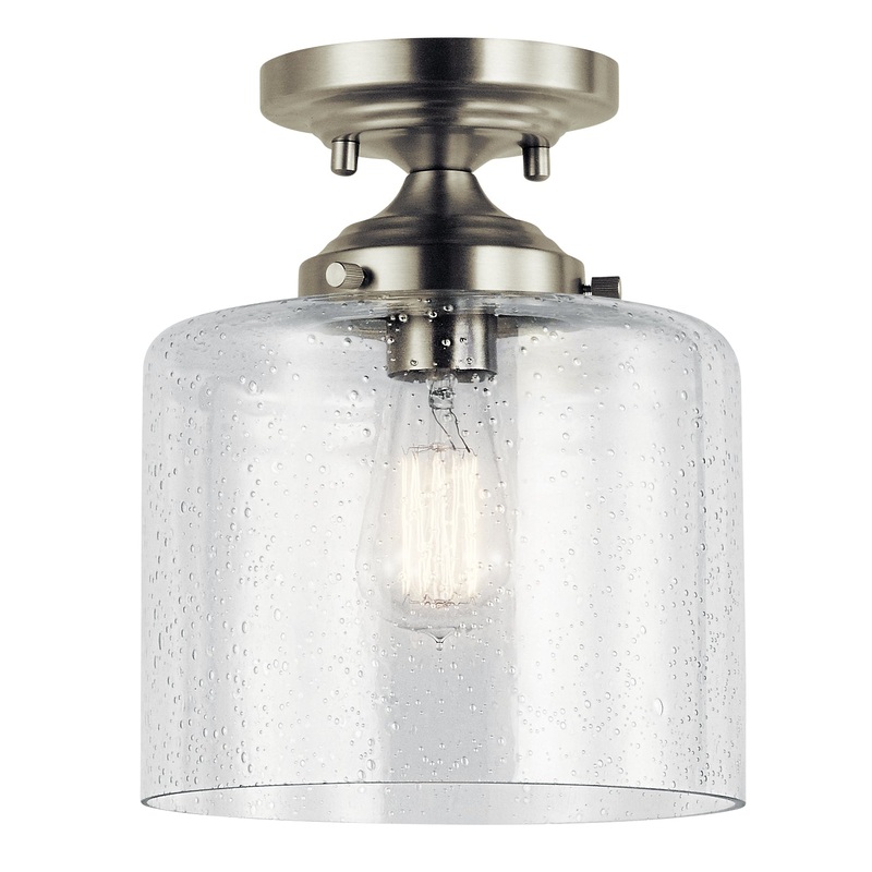 Kichler 44033NI Winslow One Light Semi Flush Mount, Brushed Nickel