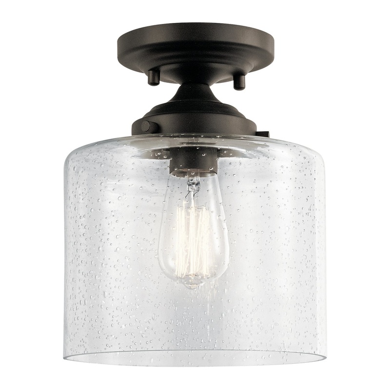 Kichler 44033OZ Winslow One Light Semi Flush Mount, Olde Bronze