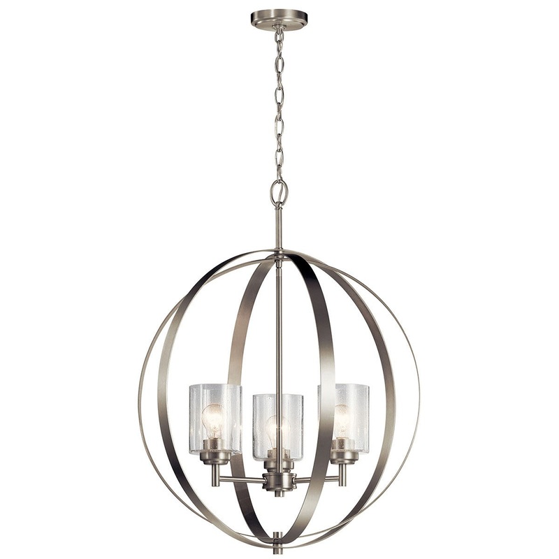 Kichler 44034NI Winslow Three Light Chandelier, Brushed Nickel