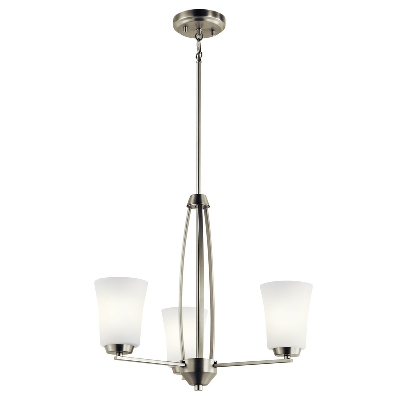 Kichler 44050NI Tao Three Light Chandelier, Brushed Nickel