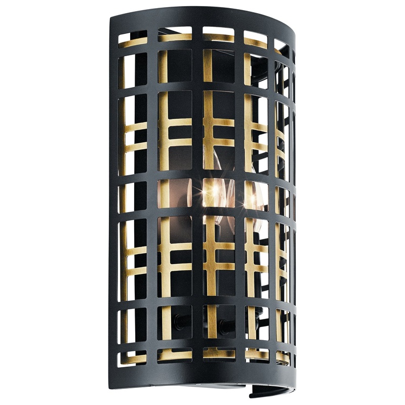 Kichler 44079BK Aldergate Two Light Wall Sconce, Black