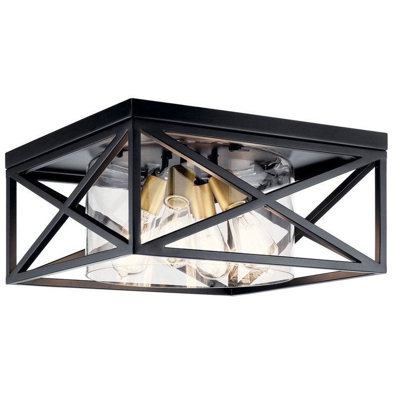 Kichler 44084BK Moorgate Four Light Flush Mount, Black