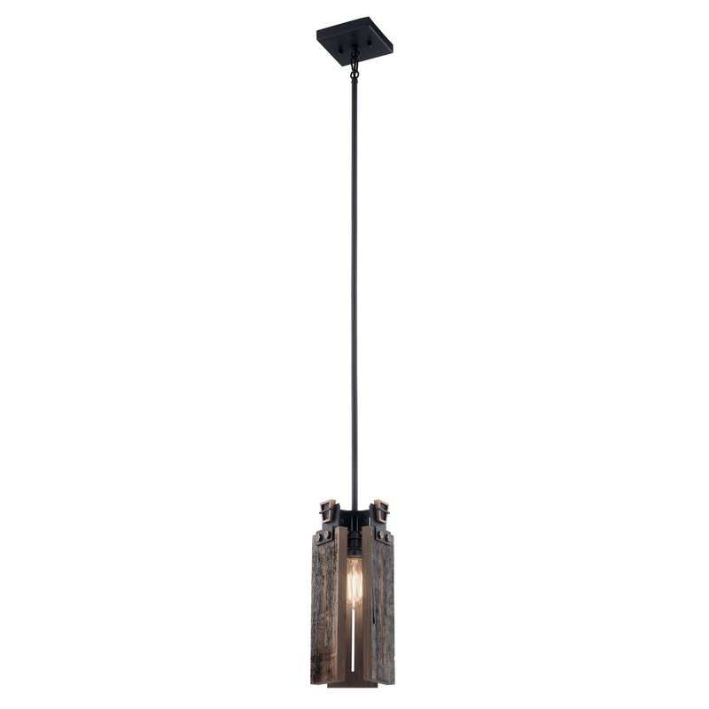 Kichler 44182BKT Ridgewood One Light Mini Pendant, Textured Black