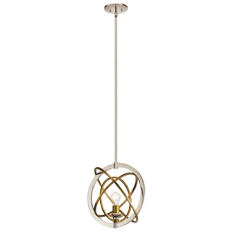 Kichler 44201PN Ibis One Light Pendant, Polished Nickel (Discontinued)