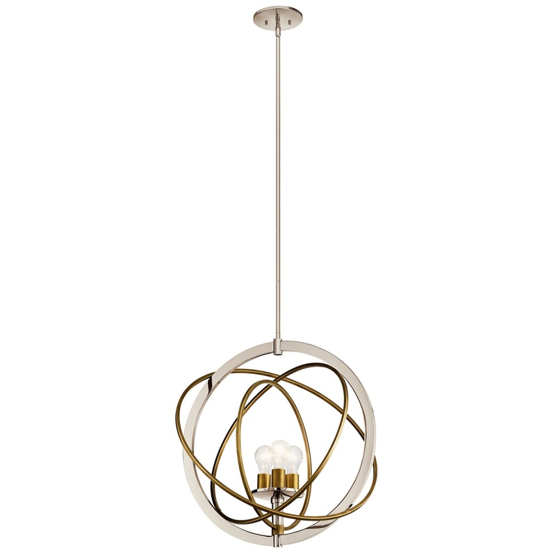 Kichler 44202PN Ibis Three Light Pendant, Polished Nickel (Discontinued)