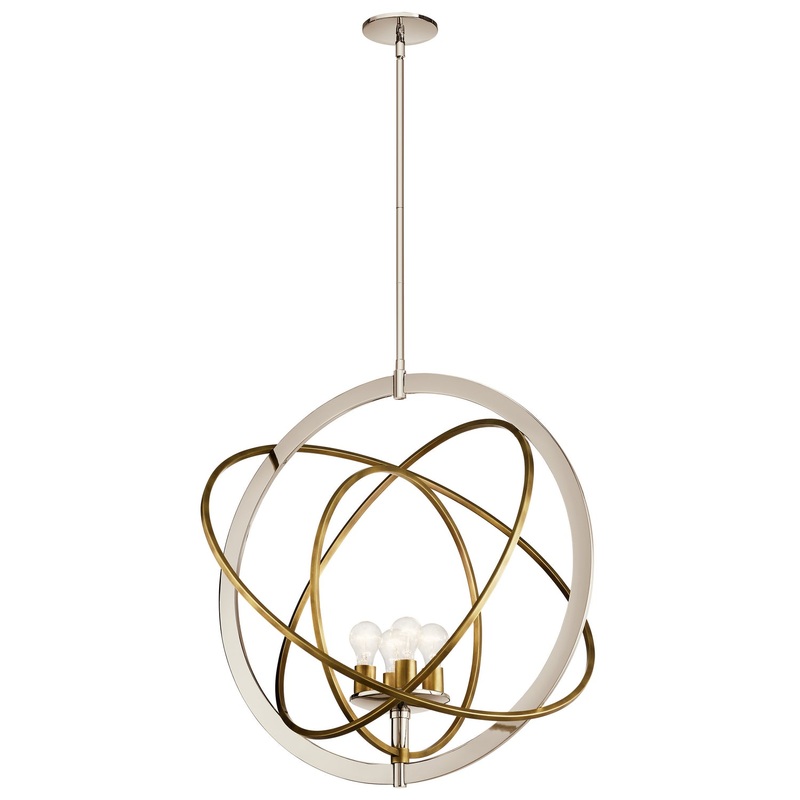 Kichler 44203PN Ibis Four Light Pendant, Polished Nickel (Discontinued)