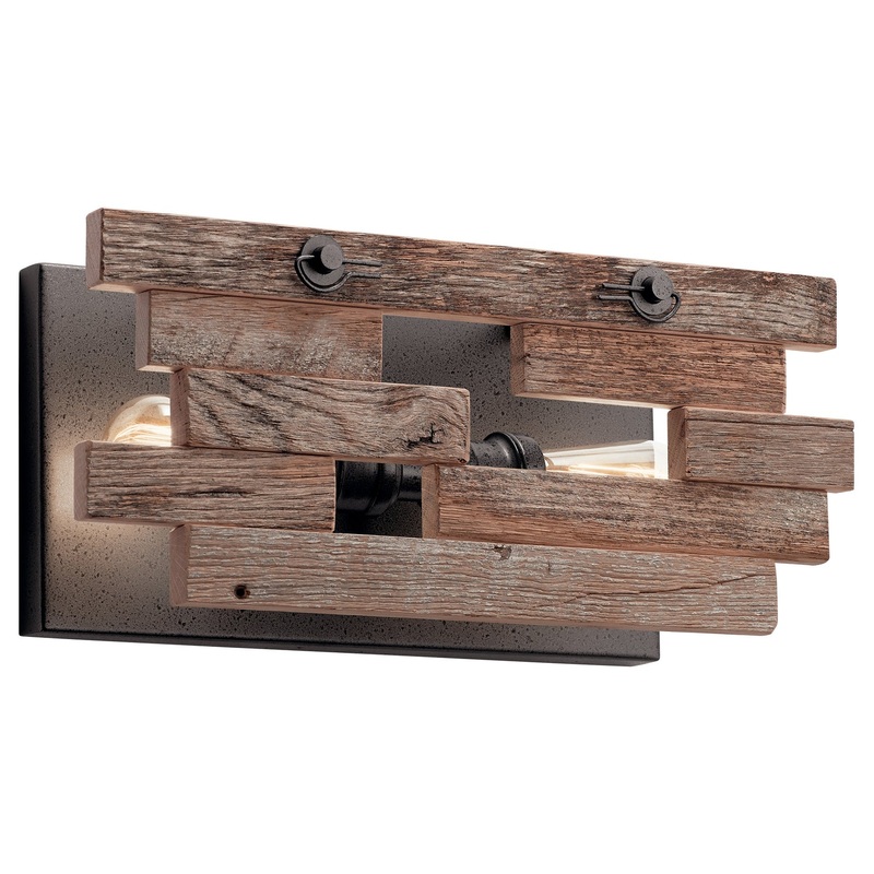 Kichler 44230AVI Cuyahoga Mill Two Light Wall Sconce, Anvil Iron (Discontinued)