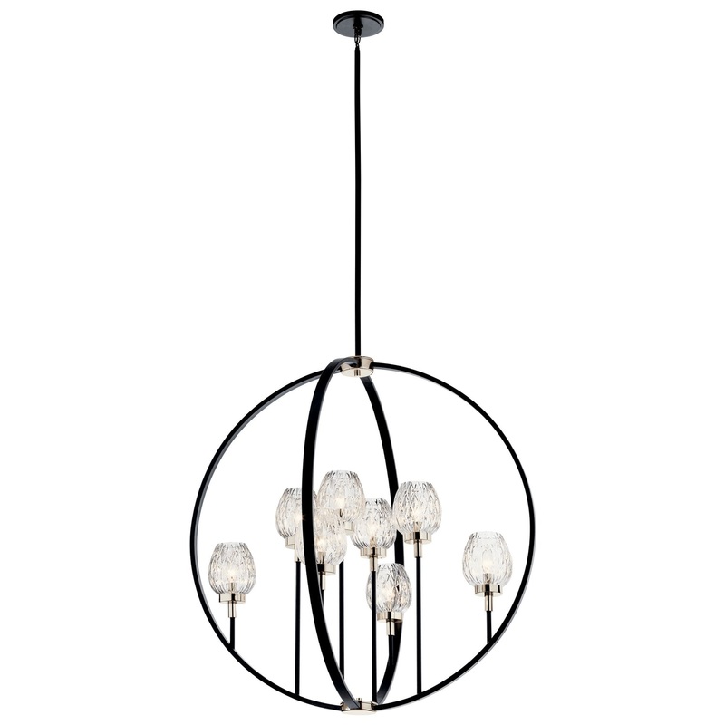 Kichler 44240BK Moyra Eight Light Chandelier, Black
