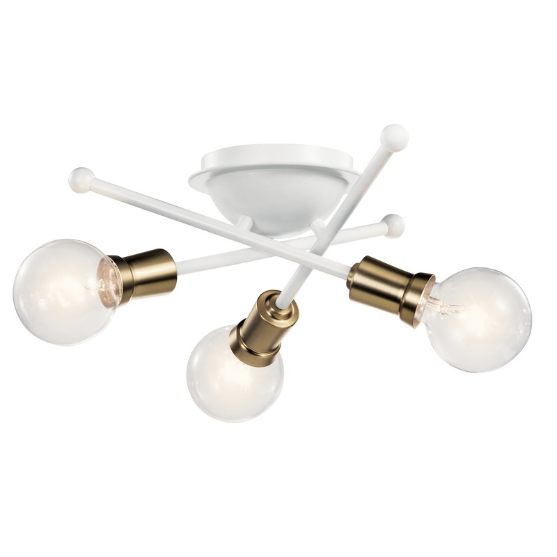Kichler 43196WH Armstrong Three Light Flush Mount, White