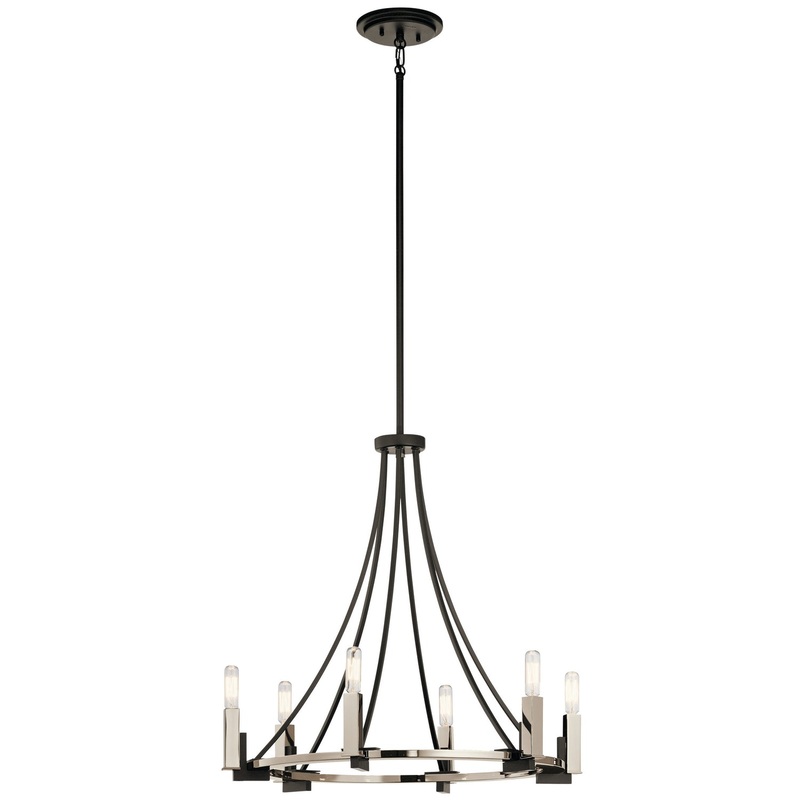 Kichler 43290BK Bensimone Six Light Chandelier, Black (Discontinued)