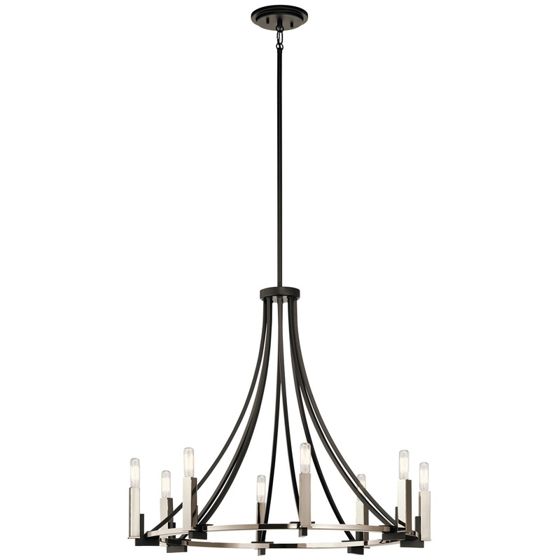 Kichler 43291BK Bensimone Eight Light Chandelier, Black (Discontinued)