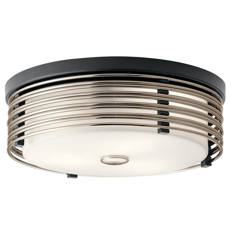 Kichler 43293BK Bensimone Two Light Flush Mount, Black