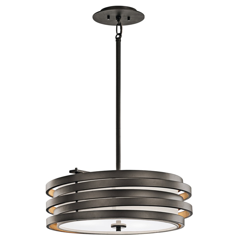 Kichler 43301OZ Roswell Three Light Pendant, Olde Bronze