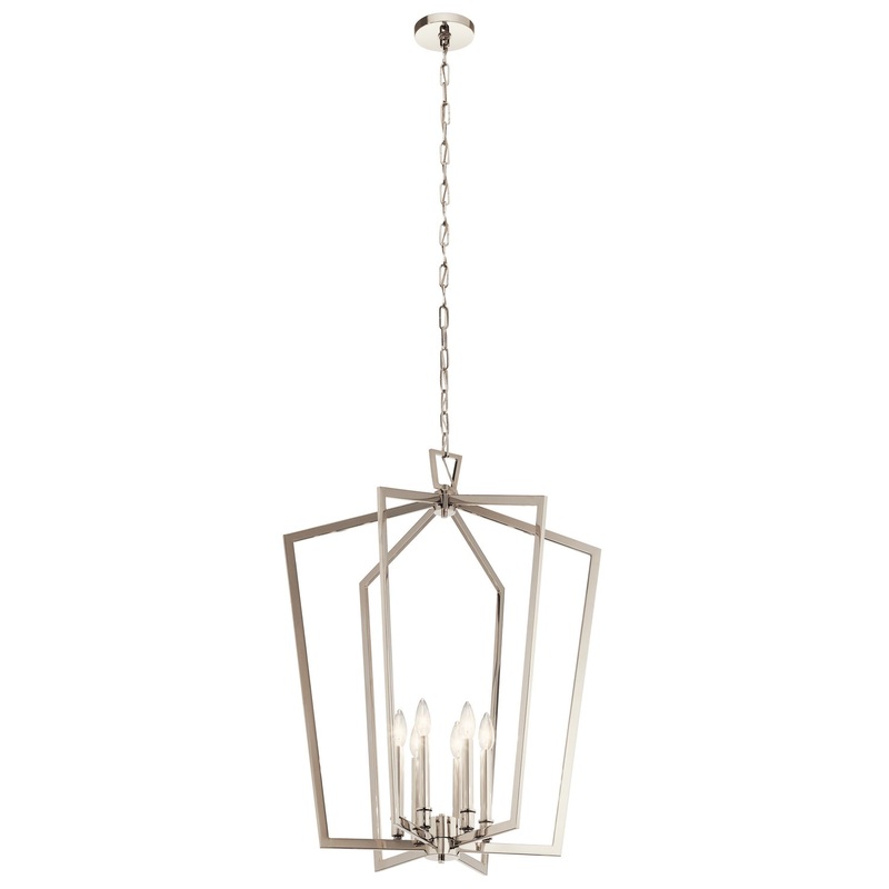 Kichler 43495PN Abbotswell Six Light Chandelier, Polished Nickel