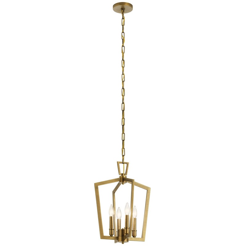 Kichler 43498NBR Abbotswell Four Light Pendant, Natural Brass
