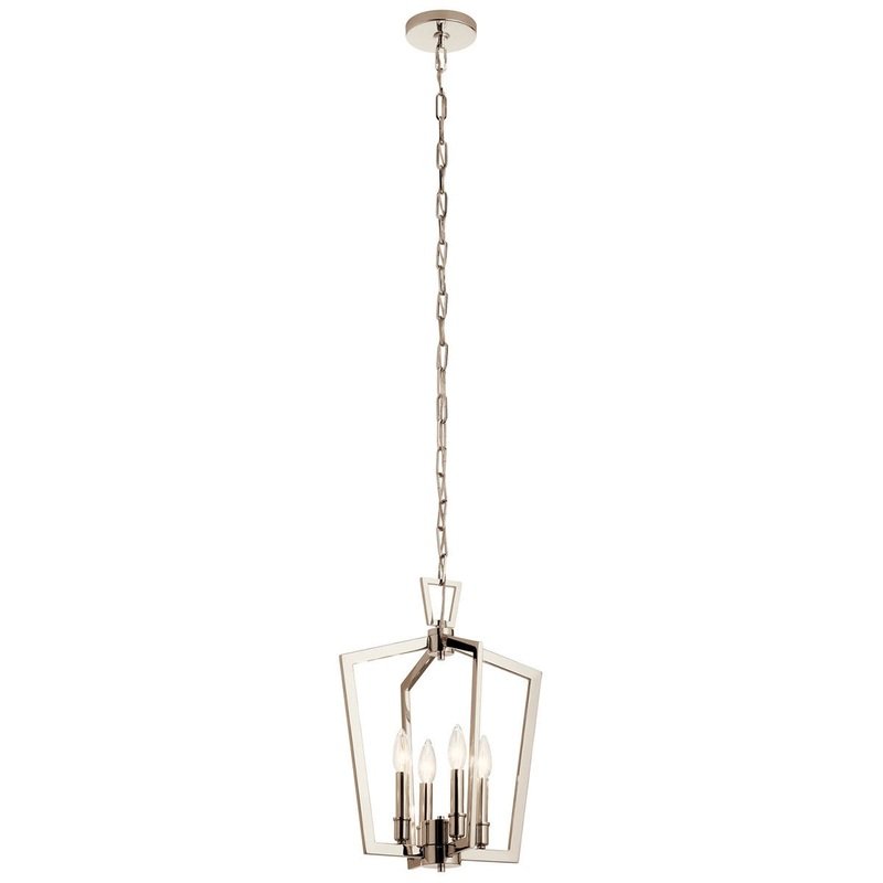 Kichler 43498PN Abbotswell Four Light Pendant, Polished Nickel