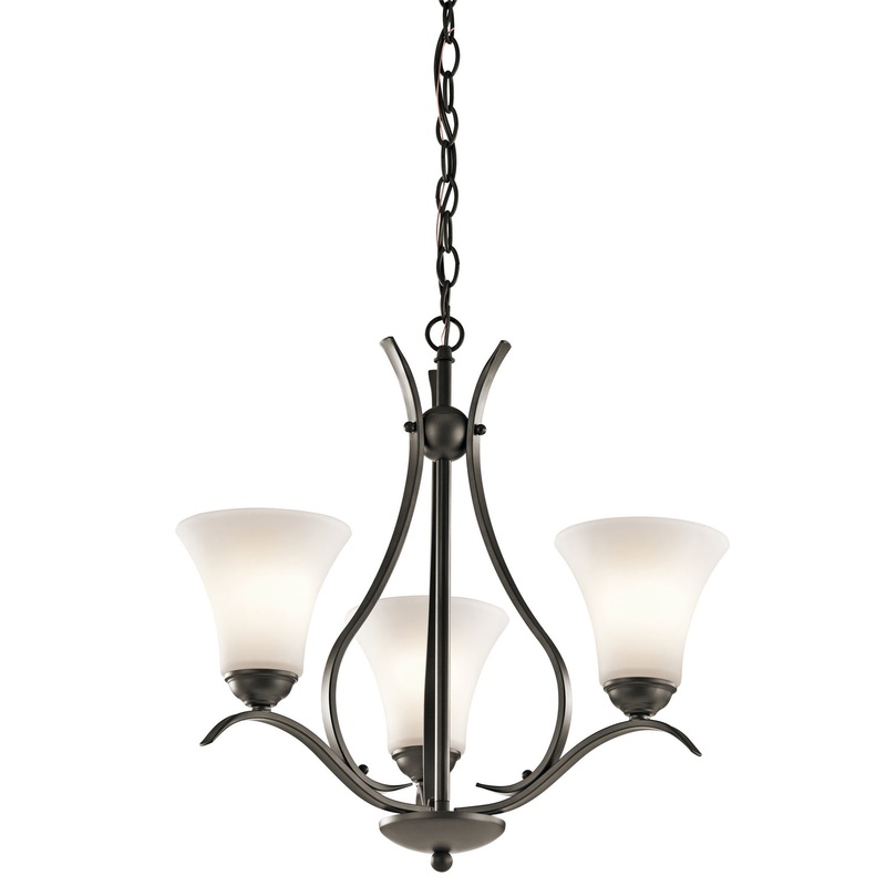 Kichler 43503OZ Keiran Three Light Chandelier, Olde Bronze (Discontinued)