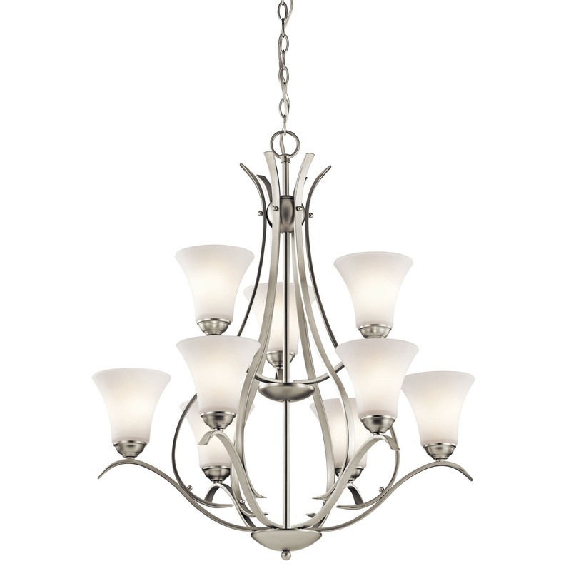 Kichler 43506NI Keiran Nine Light Chandelier, Brushed Nickel (Discontinued)