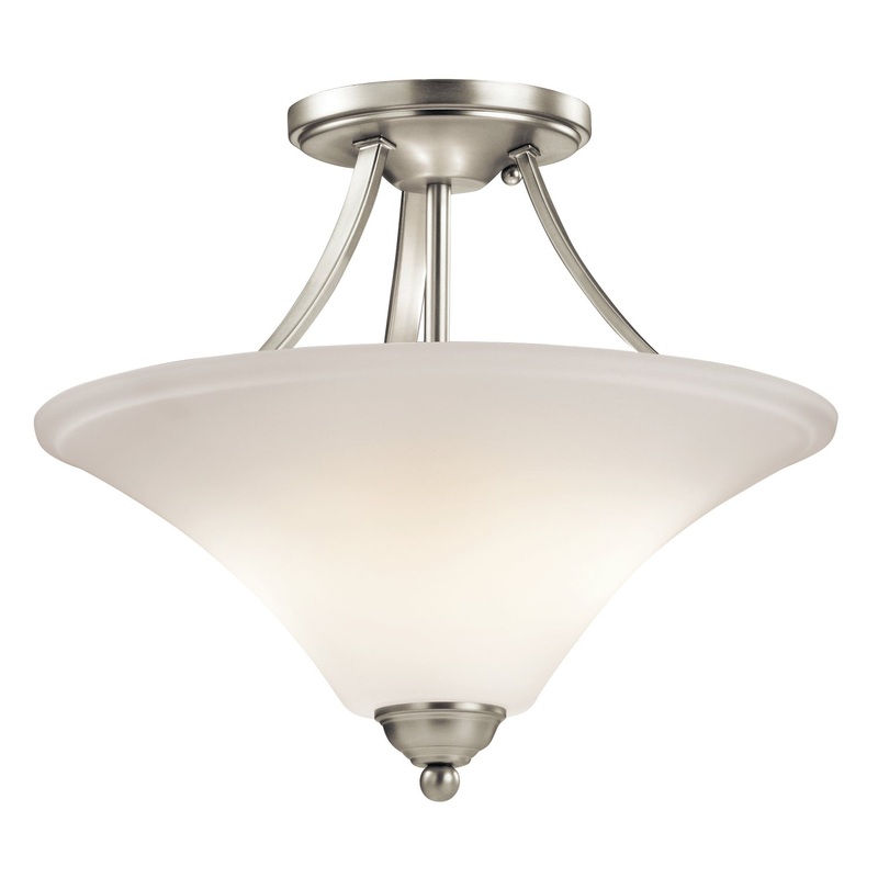 Kichler 43512NI Keiran Two Light Semi Flush Mount, Brushed Nickel (Discontinued)