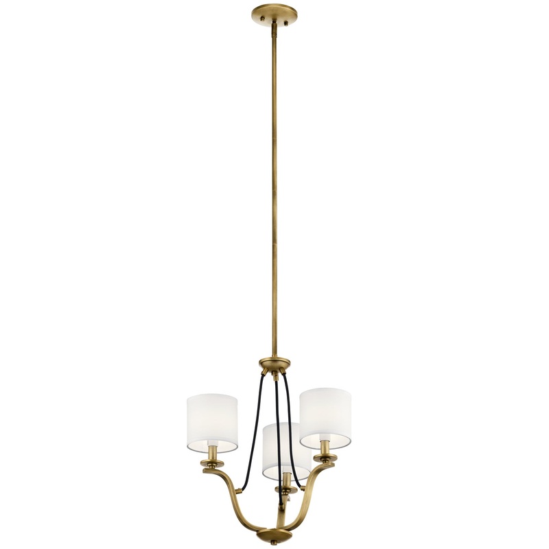 Kichler 43531NBR Thisbe Three Light Mini Chandelier, Natural Brass