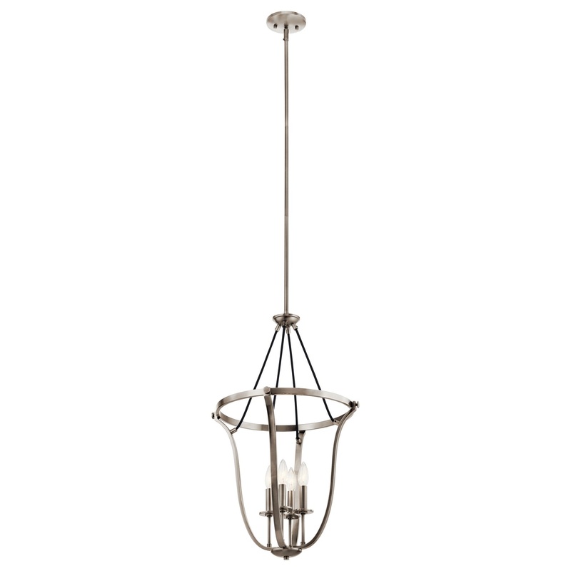 Kichler 43535CLP Thisbe Four Light Foyer Pendant, Classic Pewter