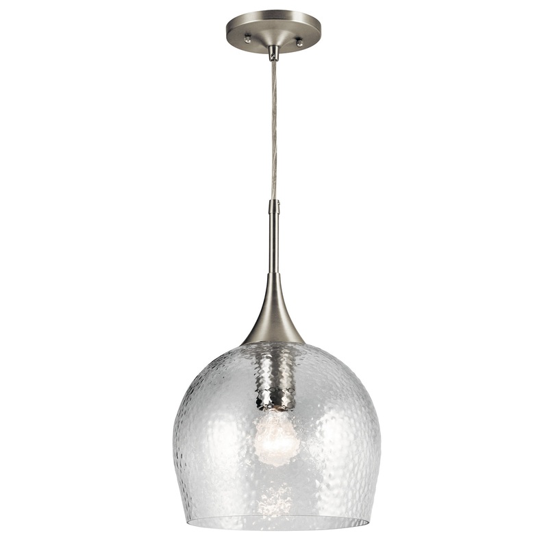 Kichler 43537NI Sloane One Light Pendant, Brushed Nickel