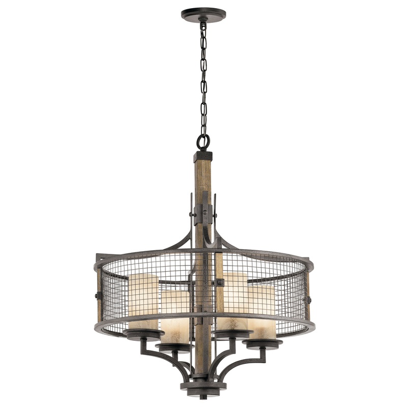 Kichler 43582AVI Ahrendale Four Light Chandelier, Anvil Iron (Discontinued)