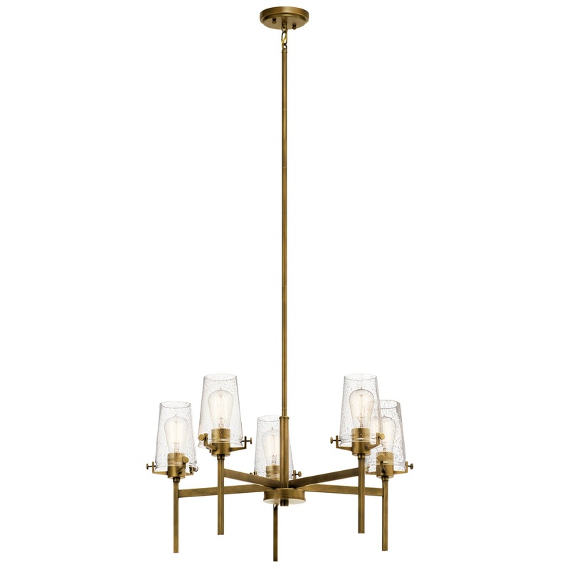 Kichler 43694NBR Alton Five Light Chandelier, Natural Brass