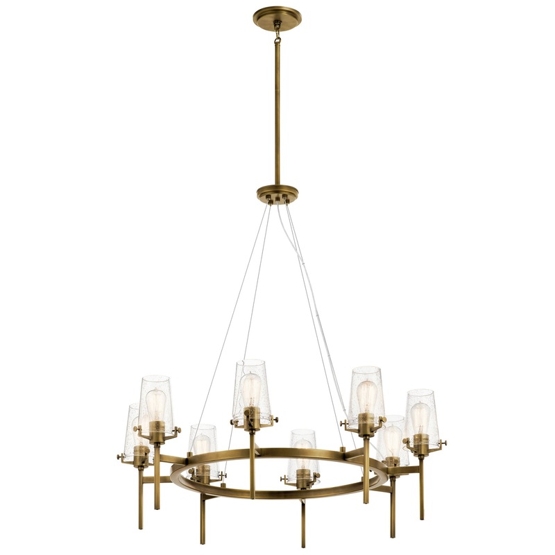 Kichler 43695NBR Alton Eight Light Chandelier, Natural Brass
