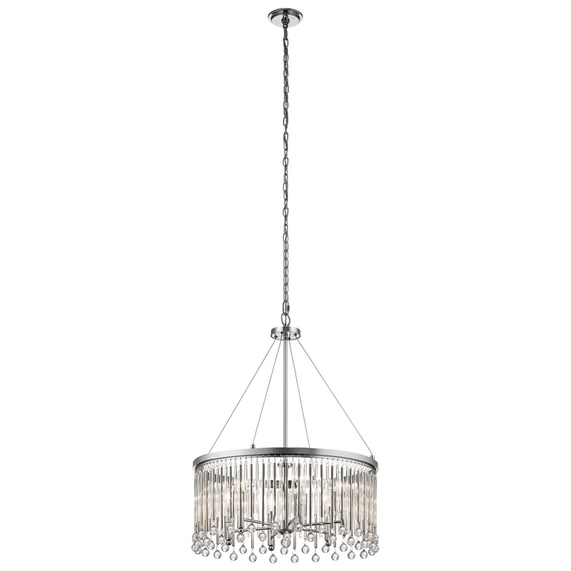 Kichler 43723CH Piper Six Light Pendant, Chrome
