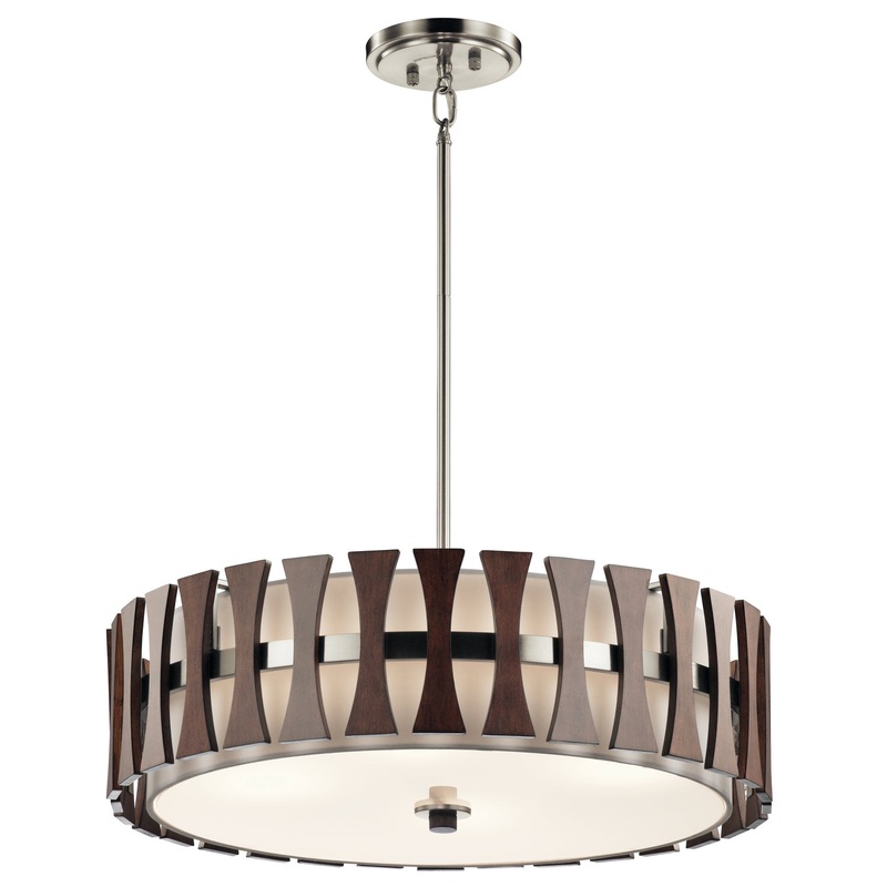 Kichler 43753AUB Cirus Four Light Pendant/Semi Flush Mount, Auburn Stained Finish