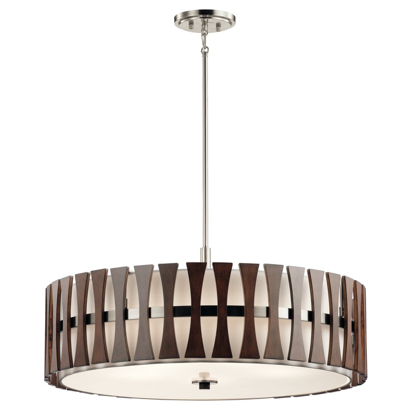 Kichler 43754AUB Cirus Five Light Pendant/Semi Flush Mount, Auburn Stained Finish