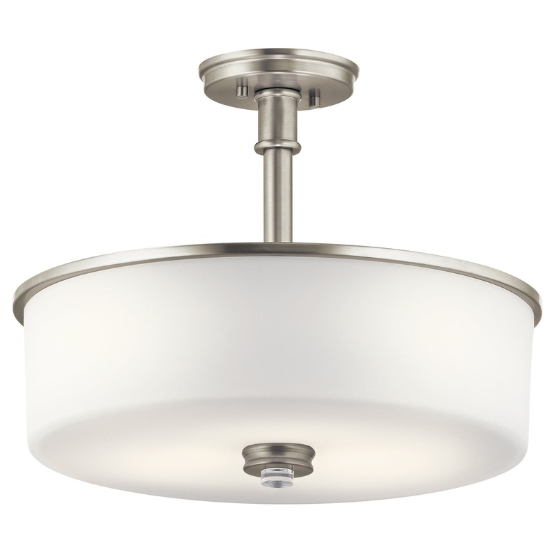 Kichler 43925NI Joelson Three Light Pendant/Semi Flush Mount, Brushed Nickel