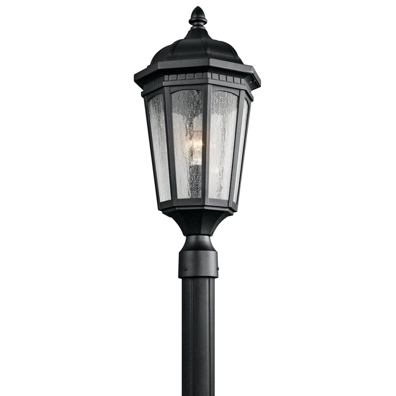 Kichler 9532BKT Courtyard One Light Outdoor Post Mount, Textured Black