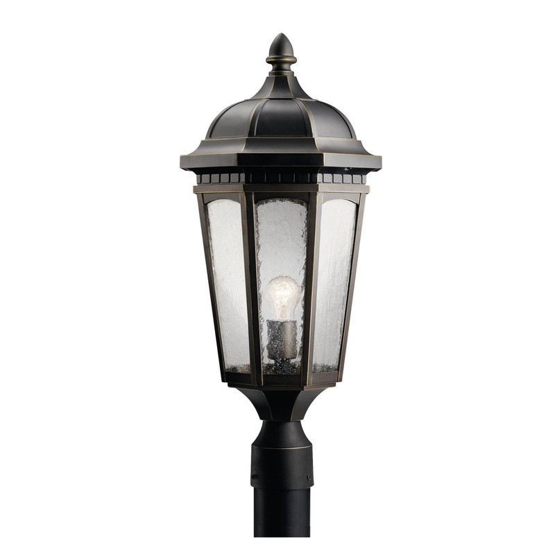 Kichler 9532RZ Courtyard One Light Outdoor Post Mount, Rubbed Bronze
