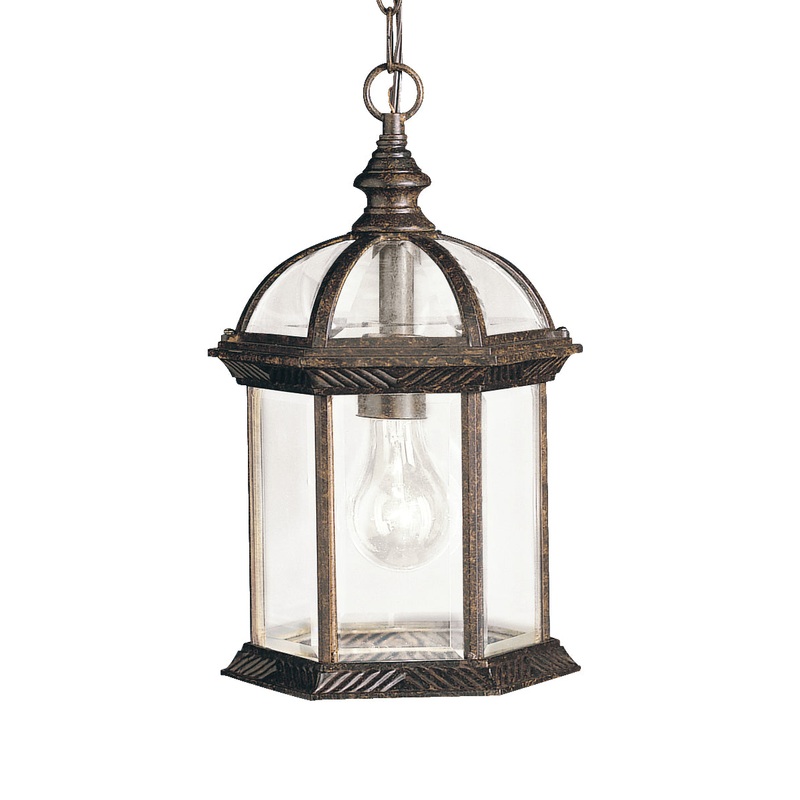 Kichler 9835TZ Barrie One Light Outdoor Pendant, Tannery Bronze